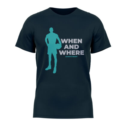 Men's When and Where Basketball T-Shirt in Petrol Color