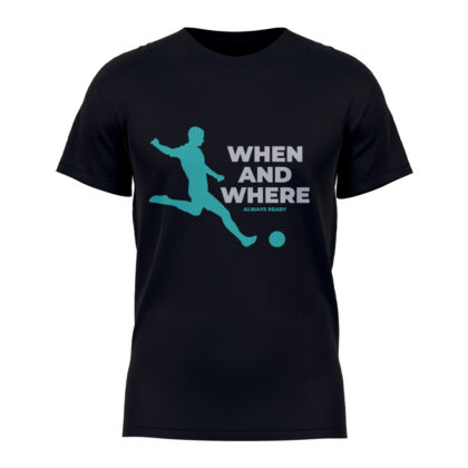 Black 'When and Where' Football T-Shirt