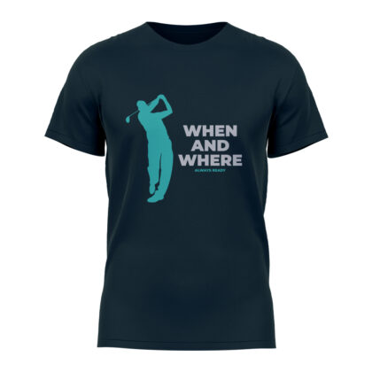 Petrol Color 'When and Where' Golf T-Shirt